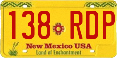 NM license plate 138RDP