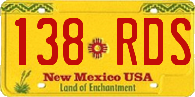 NM license plate 138RDS