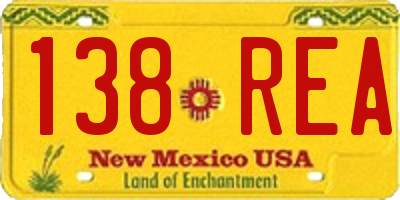 NM license plate 138REA