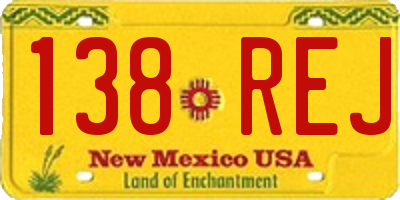 NM license plate 138REJ
