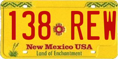 NM license plate 138REW