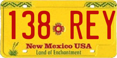 NM license plate 138REY
