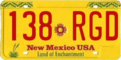 NM license plate 138RGD