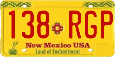 NM license plate 138RGP