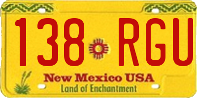 NM license plate 138RGU