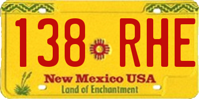 NM license plate 138RHE