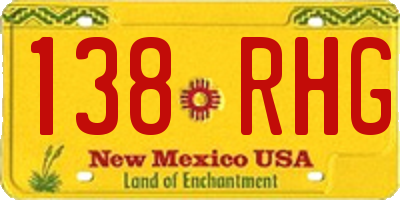 NM license plate 138RHG