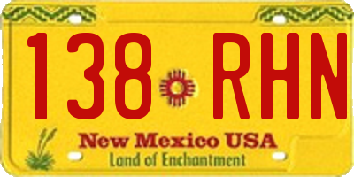 NM license plate 138RHN