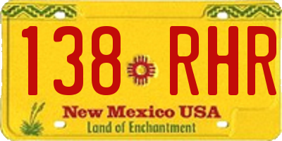NM license plate 138RHR