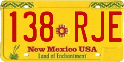 NM license plate 138RJE