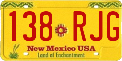 NM license plate 138RJG