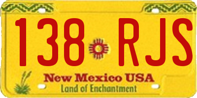 NM license plate 138RJS