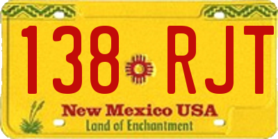 NM license plate 138RJT
