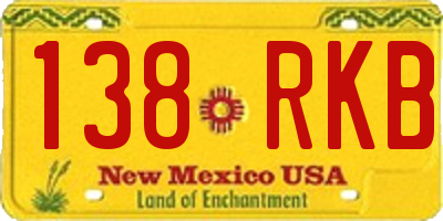 NM license plate 138RKB