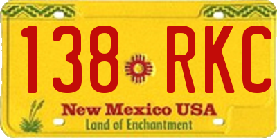 NM license plate 138RKC