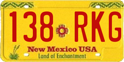 NM license plate 138RKG