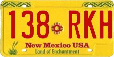 NM license plate 138RKH