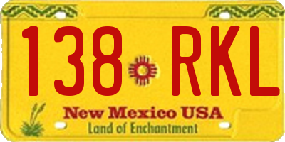 NM license plate 138RKL
