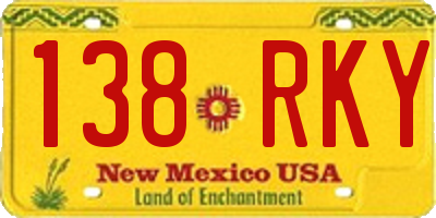 NM license plate 138RKY