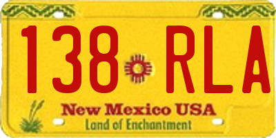 NM license plate 138RLA