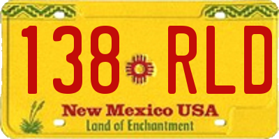 NM license plate 138RLD