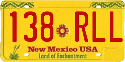 NM license plate 138RLL