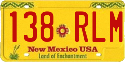 NM license plate 138RLM