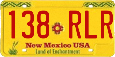 NM license plate 138RLR