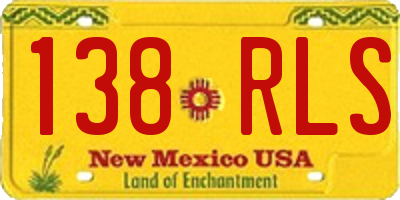 NM license plate 138RLS