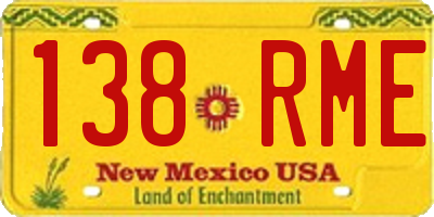 NM license plate 138RME