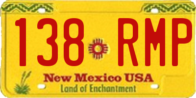 NM license plate 138RMP