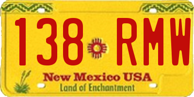 NM license plate 138RMW