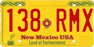 NM license plate 138RMX