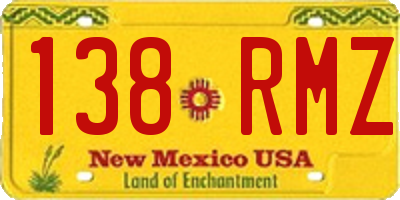 NM license plate 138RMZ