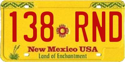 NM license plate 138RND