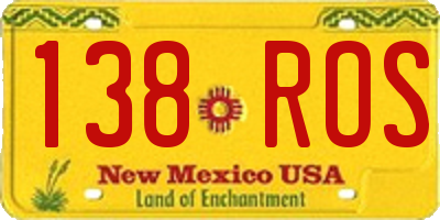 NM license plate 138ROS