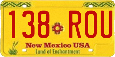 NM license plate 138ROU