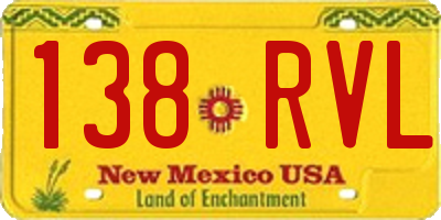 NM license plate 138RVL