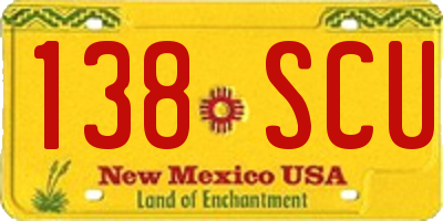 NM license plate 138SCU