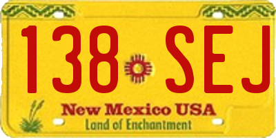 NM license plate 138SEJ