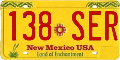 NM license plate 138SER