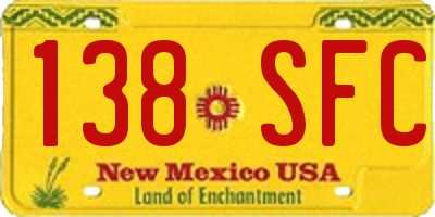 NM license plate 138SFC