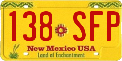 NM license plate 138SFP