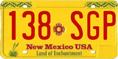 NM license plate 138SGP