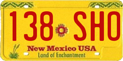 NM license plate 138SHO