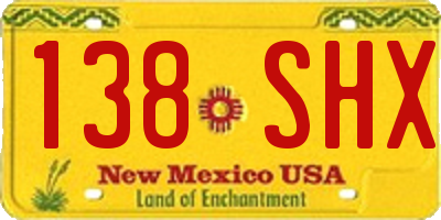 NM license plate 138SHX