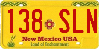 NM license plate 138SLN