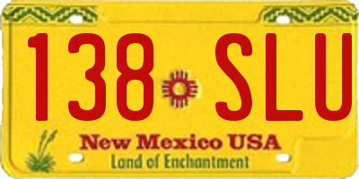 NM license plate 138SLU