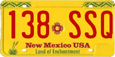 NM license plate 138SSQ