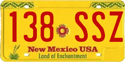 NM license plate 138SSZ